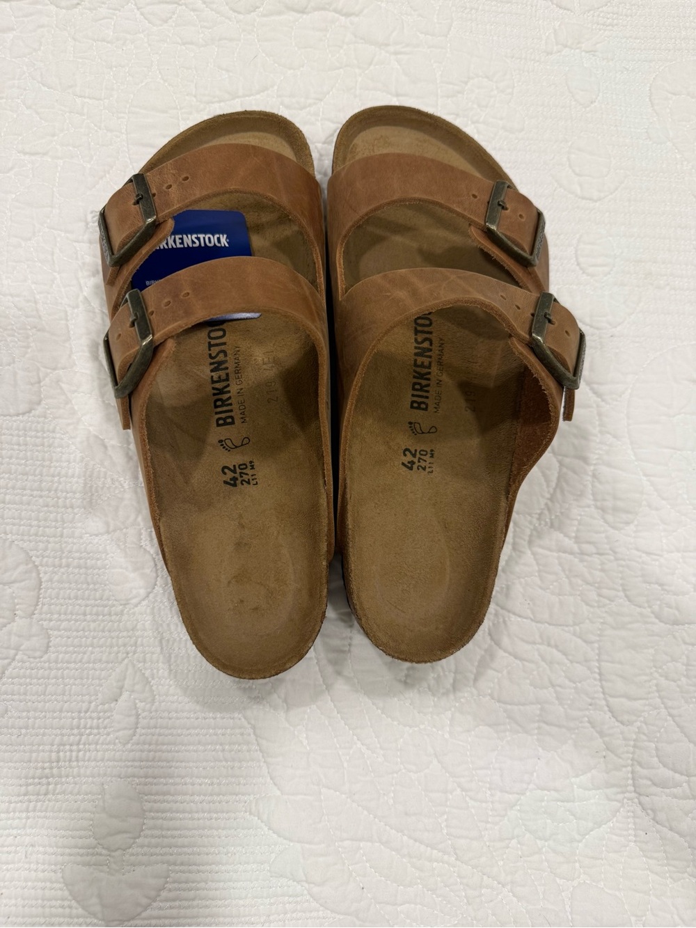 Birkenstock Men's Brown Leather Two-Strap Sandals - Picture 10 of 15